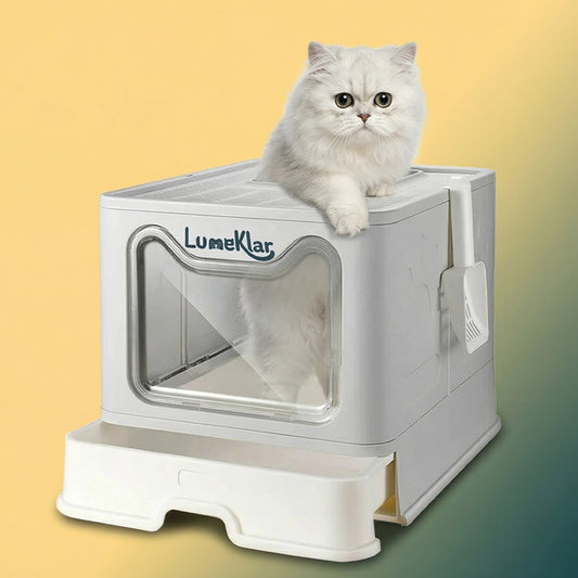 Kelvaro EasySlide™ | Große geschlossene Katzentoilette mit Einstieg von oben zur Reduzierung von Streuablagerungen